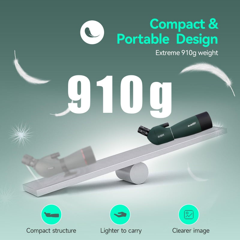 SVBONY SV28 Spotting Scopes with Tripod, Angled 25-75x70mm Spotter Scope with Phone Adapter, Waterproof Fogproof Spotting Scope for Bird Watching, Target Shooting, Wildlife Viewing - Image 3